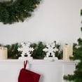 thumbnail image 2 of Glittered Snowflake Christmas Stocking Holder - 6.5" - White - Set of 2, 2 of 3