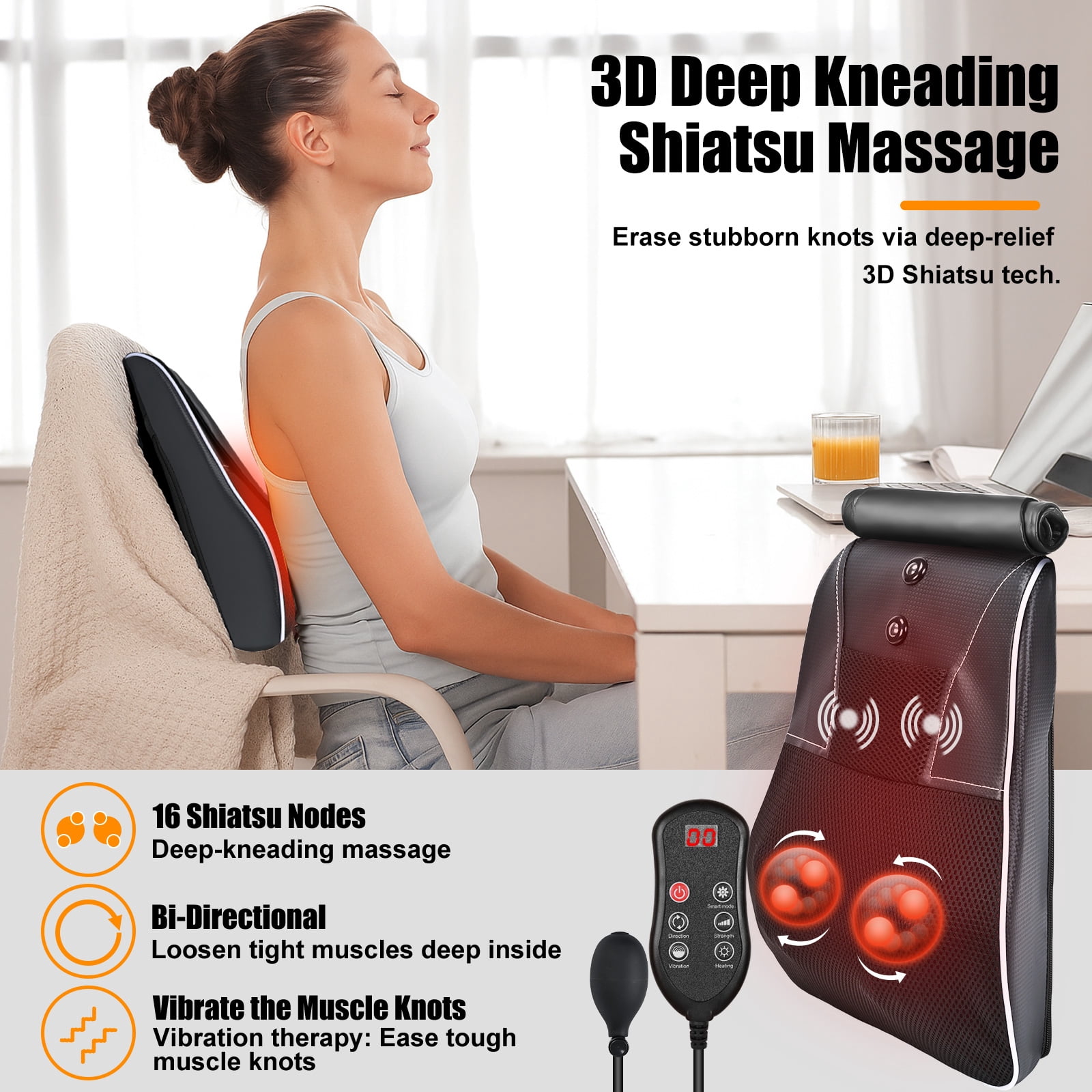 Shiatsu Neck and Back Massager with Heat,Neck Massager for Pain Relief deep Tissue,Christmas Gifts for Mom,Dad,Women