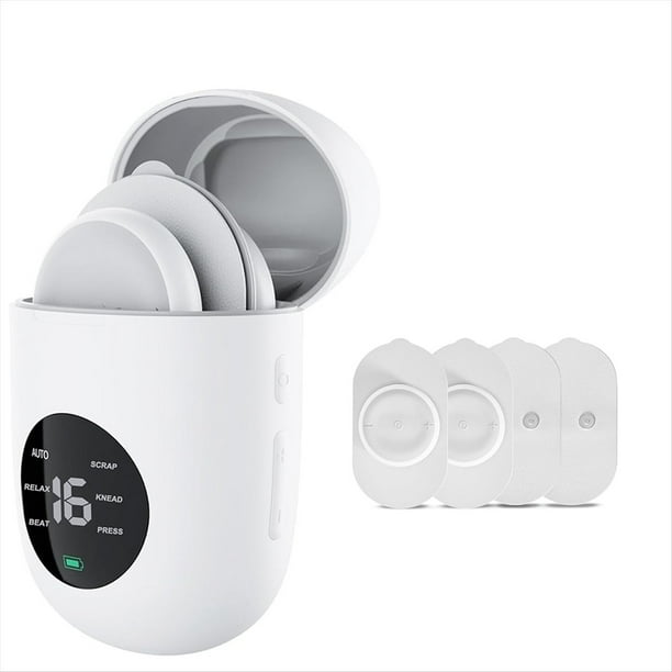 Unidad TENS. Estimulador Muscular Inalámbrico para Aliviar el Dolor, Máquina TENS EMS de 16 Intensidades, Pantalla LED Recargable.