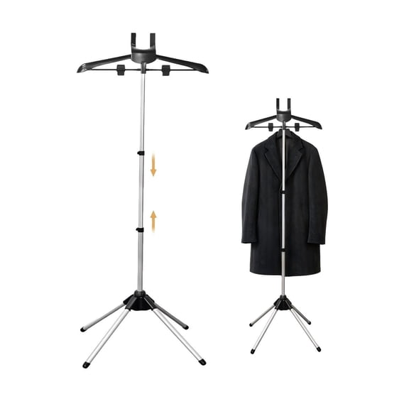 Adjustable T Shirt Display Stand, 34-63 Inch Portable Hanging Metal Clothes Rack, Stable Foldable Garment Display for Clothing, Jacket, Dress,Suit, Coat, Vendor Display for Retail Store