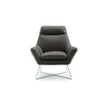 thumbnail image 4 of Whiteline Modern Living Daiana Chair dark gray top grain Italian leather  stainless steel legs., 4 of 10