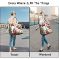 thumbnail image 4 of Flower Women's Large Weekend Travel Bag Moving Canvas Handbag Thick Double Layer Beach Weekend Travel Unisex Hospital Maternity Delivery with Toiletry Waterproof, 4 of 5