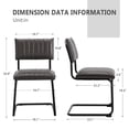 thumbnail image 4 of Mid Century Modern Dining Chairs Set of 2, Leather Kitchen Dining Room Side Chairs Upholstered Armless Accent Chairs with Metal Chrome Legs for Living Room, Bedroom, 4 of 7