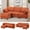 Orange, variant on ACMEASE 110" Chenille 4 Seats Sofa w/2 Movable Storage Ottoman, Sectional Sofa w/Adjustable Backrests, Comfortable Fabric Couch w/USB&Type-C Ports, Cup Holders for Living Room, Blue