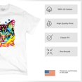 thumbnail image 4 of Tee Hunt Dean Russo Eyes Cat T-Shirt Neon Colorful Cute Kitten Men's Tee, White, 3X-Large, 4 of 5