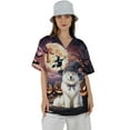 thumbnail image 4 of Spooky Halloween Night Witch Samoyed Glowing Pumpkins Hawaiian Shirt Breathable Summer Unisex Merch Siberian Sammy Dog Lover - 12015, 4 of 6