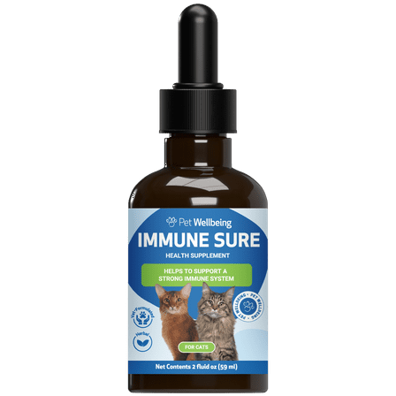 Pet Wellbeing Immune SURE - 2oz (59ml) - For Feline Immune System Support.