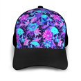 thumbnail image 3 of Yiaed Flower Happy Skull Print Baseball Cap Dad Hat Polo Style Plain Blank Adjustable Size, 3 of 5