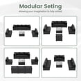 thumbnail image 3 of POTEBAN 9 Pieces Patio Conversation Set, Outdoor Black PE Wicker Sectional Sofa for Backyard Garden, Black, 3 of 9
