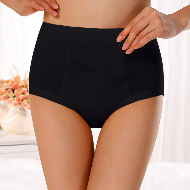 YiHWEI Female Short Black Lingerie Set Women Menstrual Pocket Pocket High  Waist Anti Leakage Pants XL