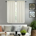 thumbnail image 6 of Tier Curtains,Waffle Woven Textured Short Window Curtain for Cafe,Bathroom,Kitchen & Kids Bedroom Rod Pocket Curtains 36"Ivory, 6 of 6
