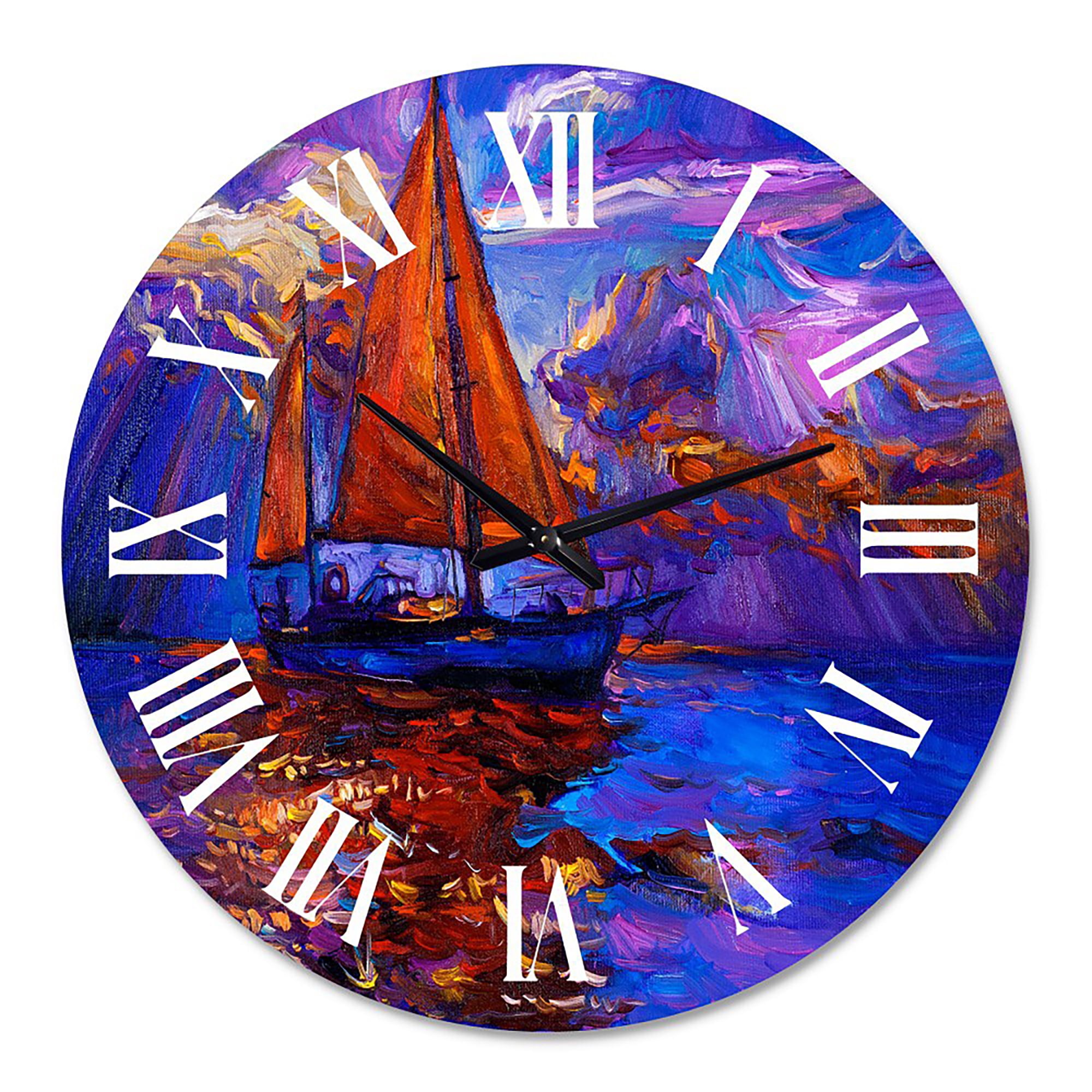 Designart 1 in Quartz Coastal Wall Clock