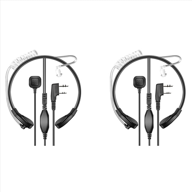2X Auriculares con Micrófono de Garganta y Vibración de Garganta para Intercomunicador para -UV5R 888S 82 con Conducto de Aire Controlado por Garganta