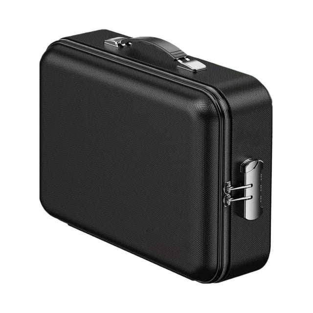 Caja ignífuga para documentos con cerradura y bolsa, con aislamiento térmico, organizador portátil de archivos rígido para documentos importantes,