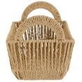 thumbnail image 4 of Simplify Vertical Weave Paper Rope Small Shelf Storage Basket with Round Handles, 4 of 8