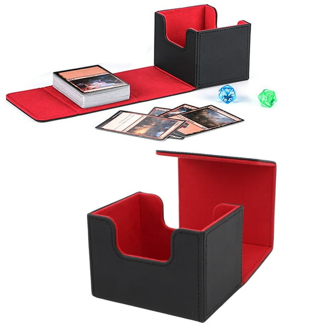 Large Capacity Card Deck Box Magnetic Flap Lid Design, Protective Holder for 100 Sheets Cards Tarot and Game Cards