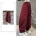 thumbnail image 4 of Ashirexll Girls Wide Leg Sweatpants Casual Pants Solid Color Loose Fitting Straight Cut Elastic Waist for 5-15 Year, 4 of 4