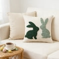 thumbnail image 4 of TanSiDing Easter Bunny Embroidered Cushion Cover Sofa Pillow Case, 3D Puffy Embroidery Soft Decorative Throw Pillow for Living Room Bedroom Holiday Decor, 4 of 7
