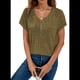 thumbnail image 3 of Blusas de Talla Grande para Mujer, Túnicas de Corta con Cremallera 1/4, Verde , L, 3 of 6
