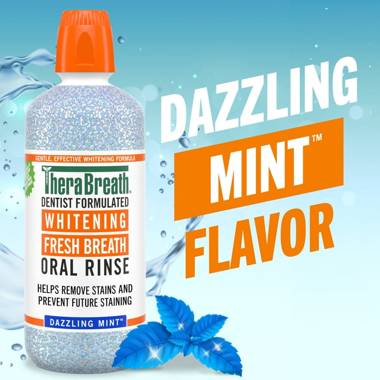 TheraBreath Whitening Mouthwash, Dazzling Mint, 1 Liter photo 2