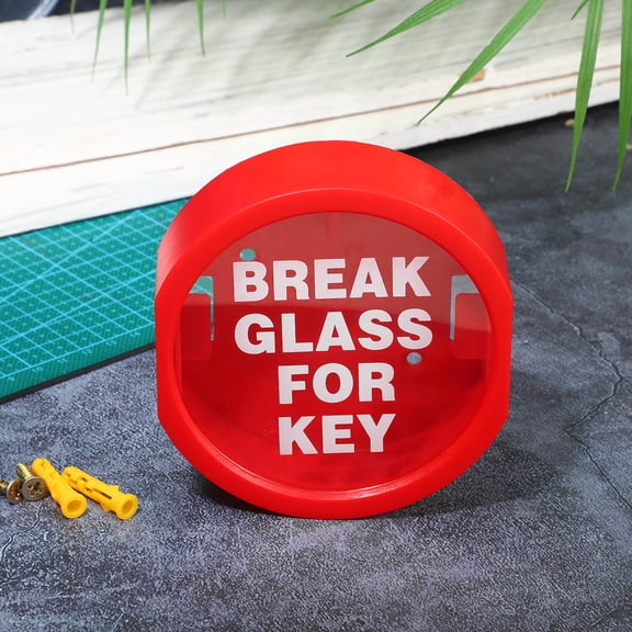 AURARMLET Red Emergency Door Lock Box with Glass Break Feature, Wall-Mounted Secure Storage for House Keys and Access Control