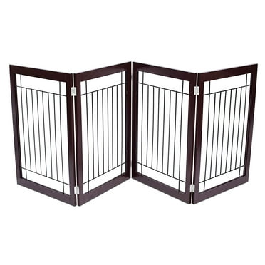Internet's Best Traditional Wire Dog Gate - 4 Panel - 30" Tall - Espresso