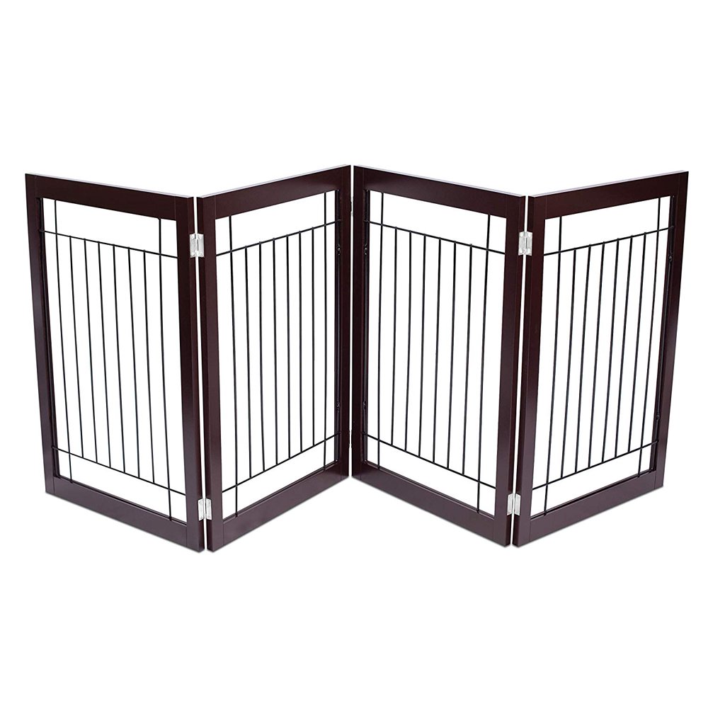 Traditional Dog gate with metal crate espresso