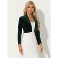 thumbnail image 4 of Unique Bargains Women's Halloween Costume Velvet Shrugs Open Front Cropped Bolero Jacket S Green, 4 of 6