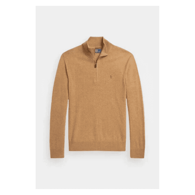 Polo Ralph Lauren Big and Tall Mesh Knit Cotton Quarter-Zip