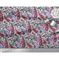 thumbnail image 3 of Soimoi Moss Georgette Fabric Leaves Artistic Print Fabric by The Yard 42 Inch Wide, 3 of 3