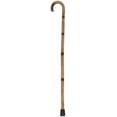 thumbnail image 2 of Solid Oak Wood Cane, Round Handle, Crook Style, Walking Aid with Slip Resistant Rubber Grips, Large Grip, 2 of 9