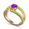 thumbnail image 2 of 2.50 Carat Round Shape Amethyst & Peridot Gemstone Elegant Bridal Ring for Ladies 18K Rose Gold Size 6 by Diamond-Capitals, 2 of 8
