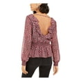 thumbnail image 2 of BAR III Womens Pink Patterned V Neck Top S, 2 of 2