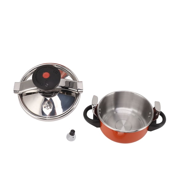 Suodoka 2L Stainless Steel Mini Pressure Cooker, Double Bottom Induction Compatible Canner for Gas Stoves, Open Flames & Electric Furnaces, 10.24 inches / 26 cm Length, 4.4 lbs Silver