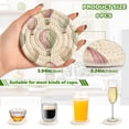 thumbnail image 3 of Haosy Set of 6 Drink Woven Coaster with Holder Heat Resistant Non-Slip Bar Coasters 4 Inches Watercolor Hot Air Balloons, 3 of 7