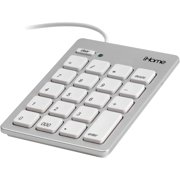 iHome Wired USB Numeric Keypad, Slim 20-Key USB Numpad for Laptops and Desktop Computers