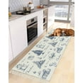 Navy Blue Christmas Rugs for Entryway 2'x5', Laundry Room Rug Washable