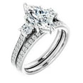 thumbnail image 3 of Divine Creation 2.25 Ct Marquise Cut White Diamond Engagement Wedding Thanksgiving Christmas Bridal Ring Set 14K White Gold Plated 925 Sterling Silver For Women's -8.5, 3 of 3