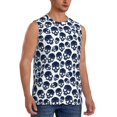 thumbnail image 2 of Pofeuu black Skull white Print Men's Muscle T-Shirt, Sleeveless, Muscle Tank, Classic Muscle Tee Top For Men Casual Sleeveless Muscle T-Shirt Trendy Clothes-Small, 2 of 7