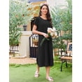 thumbnail image 6 of Ekouaer 3 Pack Sleepshirt Women Long Nightgown Lounge Sleep Dress Sleepwear Nightshirt Short Sleeve Sleepwear, 6 of 7