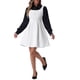 thumbnail image 1 of Vestido A-Line sin mangas de tweed a cuadros para mujeres INSPIRE CHIC XL Blanco, 1 of 6