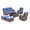 Brown/Blue, variant on Jentlehouse 6 Pieces Outdoor Patio Furniture Set,Wicker Rattan Patio Sofa Set with Outdoor Rockers,Coffee Table and Ottomans,Outdoor Conversation Set for Poolside Balcony Backyard Porch