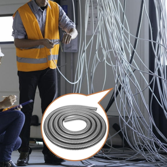 jojofuny 1Set Stainless Steel Cable Protector Metal Wire Cover for Cables and Wires