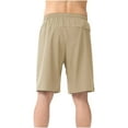 thumbnail image 5 of Shorts for Men Elastic Waist Drawstring Pocket Solid Color Casual Shorts Brown XL, 5 of 6
