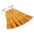 thumbnail image 2 of Girls Dress Shoulder Strap Solid Sling Layered Skirt for Children, 2 of 9