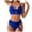 Blue, variant on Womens Bikini Sets Color Block Swimsuits Supportive Wide Strap Two Piece Bathing Suit(White,M)
