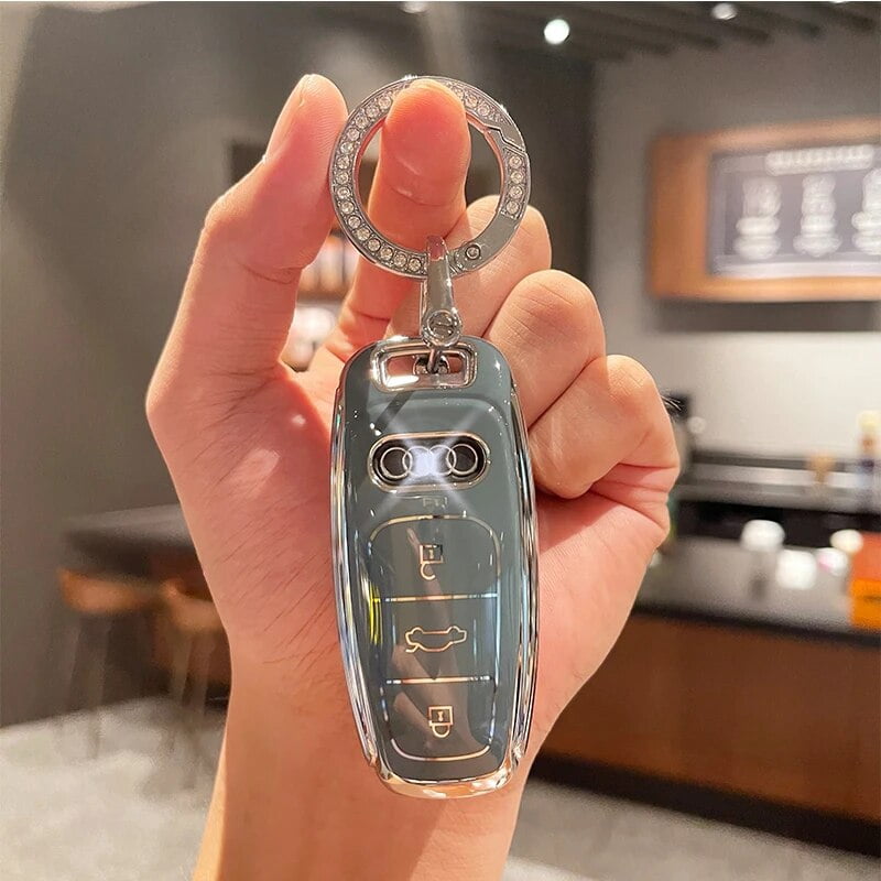For Audi Key Cover A4 Q7 Q5 TT A3 A6 SQ5 R8 S5 Car Key Case Shell Fashion Keychain Fit Audi Key Ring