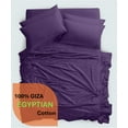 thumbnail image 2 of 1000 Thread Count, 100% Giza Egyptian Cotton Bedding Set, 6-PC Sheets Set, 19 Inch Deep Pocket of Fitted Sheet, Soft Sateen Weave Breathable - Plum, Twin, 2 of 7