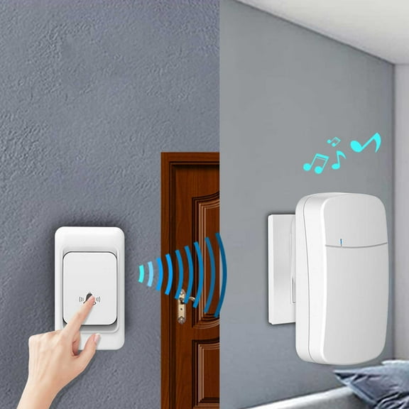 Up to 45% off! Skegnu Wireless Doorbell Household Electronic Remote Control Digital Dingdong Doorbell Children And Elderly Wireless Pager on Clearance