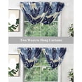 thumbnail image 5 of Waterfall Valances for Windows, Blue Palm Leaves Kitchen Sheer Valance Curtains, Farmhouse Summer Beige Tropical Plants Rod Pocket Elegant Swag Valances for Living Room Bedroom, 47.2"x38.5", 3 Panel, 5 of 8
